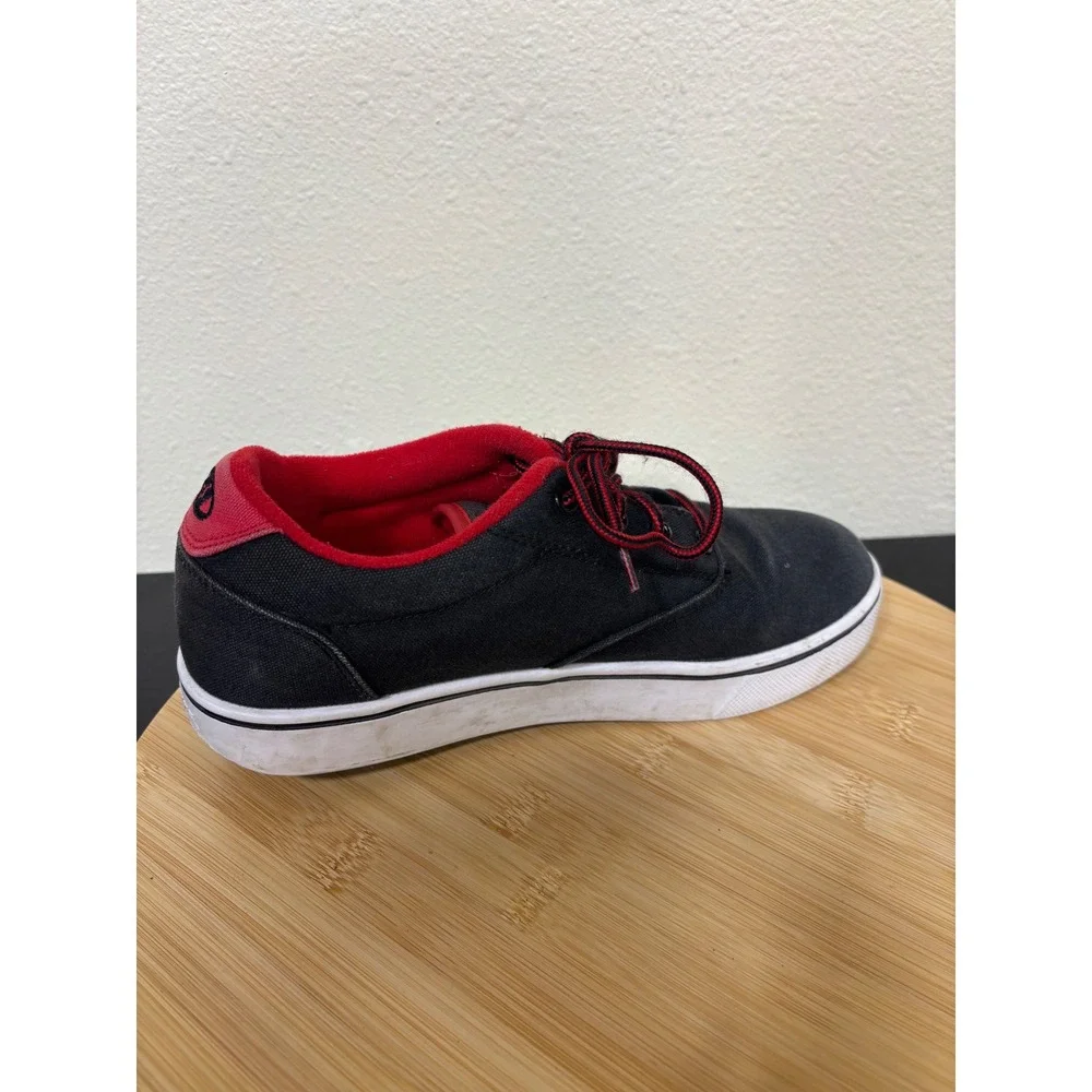 Heelys Skate Shoes Kids Size‎ 6 Black Red Canvas Low Top Roller Sneakers